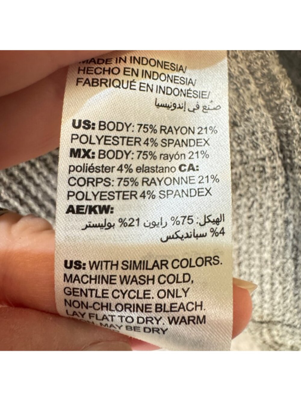 Chico's Zenergy Convertible Cardigan Kimono Grey Waffle Size 2 (12) Cozy - Picture 6 of 9